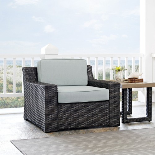 Dark brown wicker patio - brown,