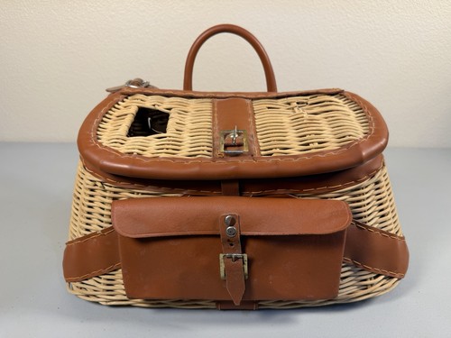 Antique fishing creel wicker - antique,