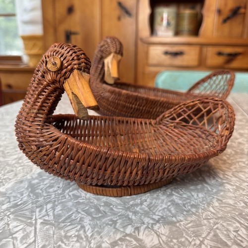 Set vintage wicker duck - set,